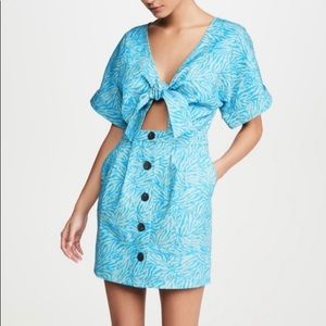 Suboo Maggie jungle tie front mini dress XS